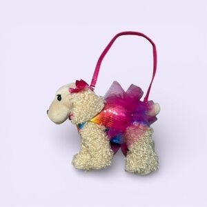 Plush Poodle Handbag - Pink Tulle Dress